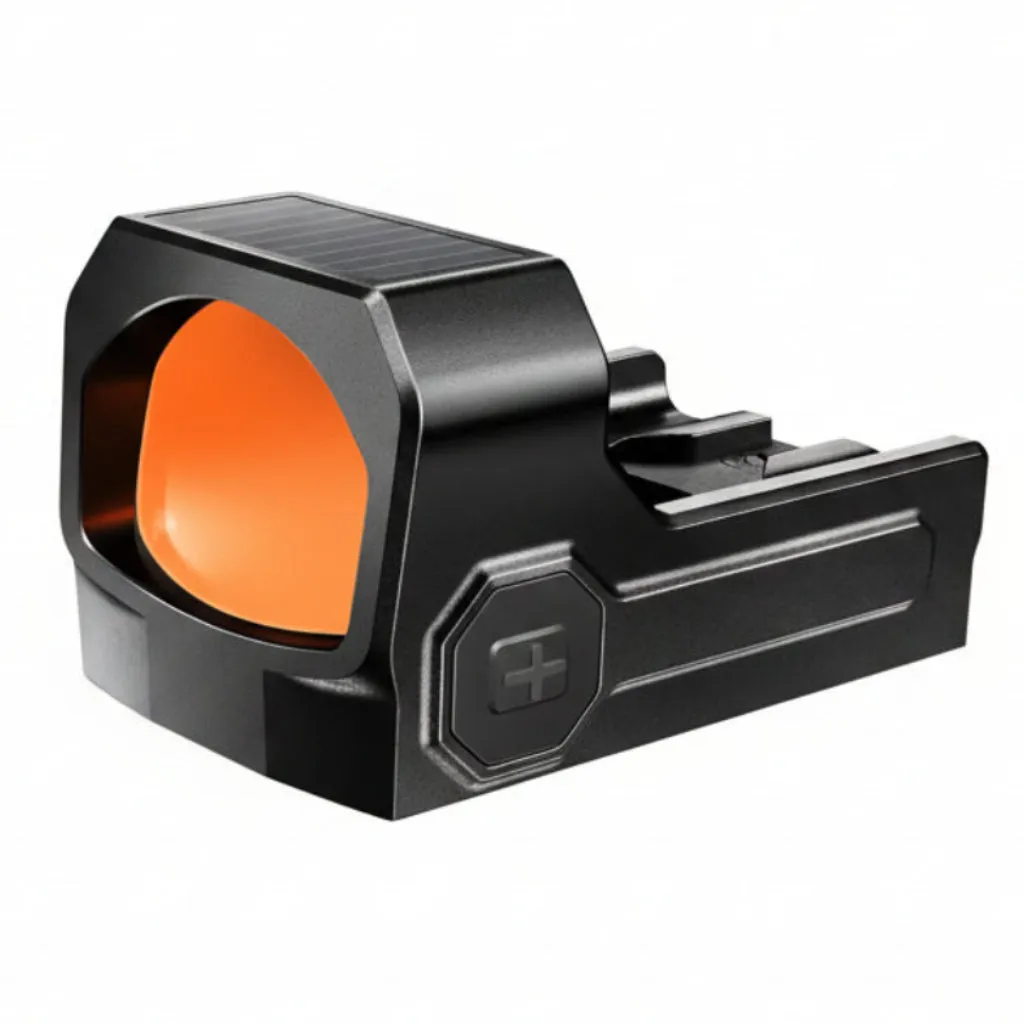 AZV PCO-S solar red dot sight mounted on AR-15 rifle